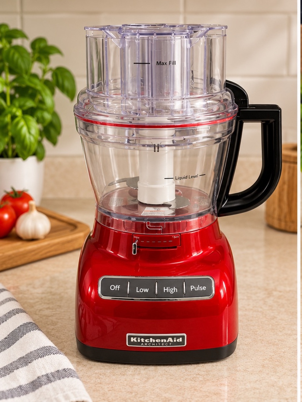 KitchenAid 13 cup Architect Red Food Processor 3-Speed Slice Shred Chop
